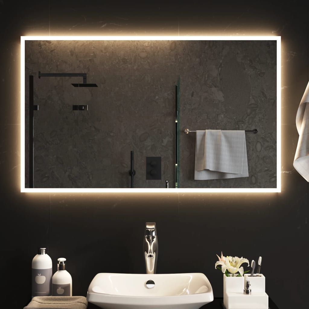 Miroir de salle de bain Vidaxl LED de 100x60 cm