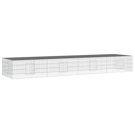 Vidaxxl Kaninchenkäfig mit 4 Paneelen 433 x 109 x 54 cm, verzinktes Eisen
