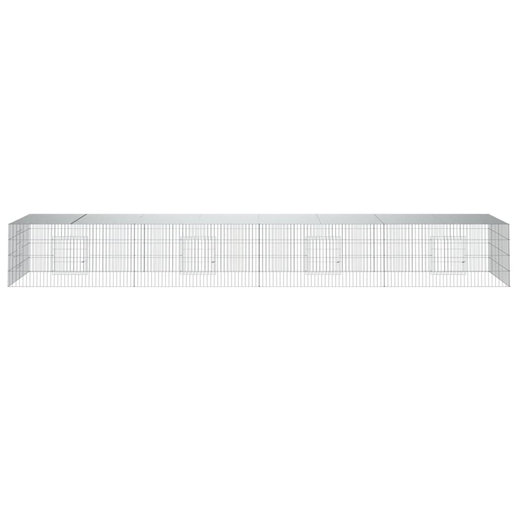 Vidaxxl Kaninchenkäfig mit 4 Paneelen 433 x 109 x 54 cm, verzinktes Eisen