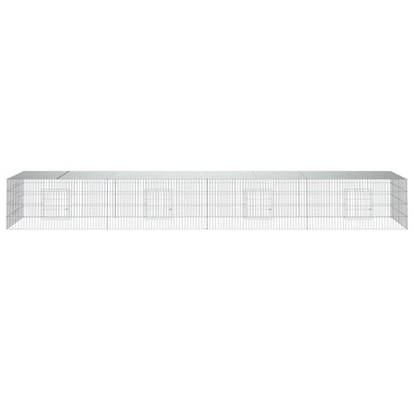 Vidaxxl Kaninchenkäfig mit 4 Paneelen 433 x 109 x 54 cm, verzinktes Eisen