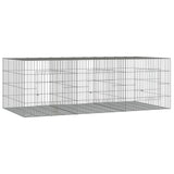 Vidaxl -Kaninchenkäfig mit 3 Panels 163x79x54 cm verzinktes Eisen