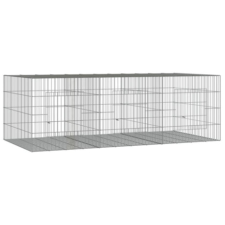 Vidaxl -Kaninchenkäfig mit 3 Panels 163x79x54 cm verzinktes Eisen