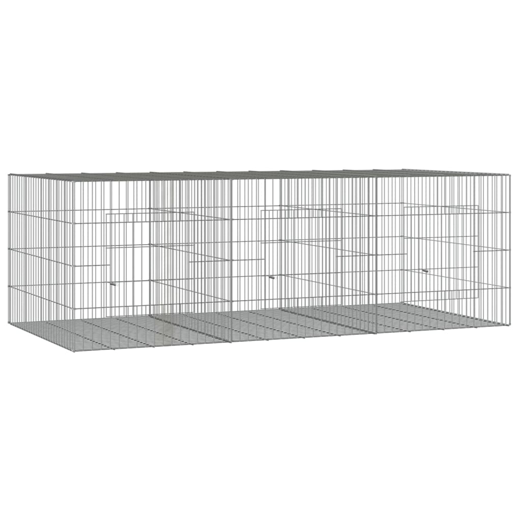 Jaula de conejo Vidaxl con 3 paneles 163x79x54 cm de hierro galvanizado