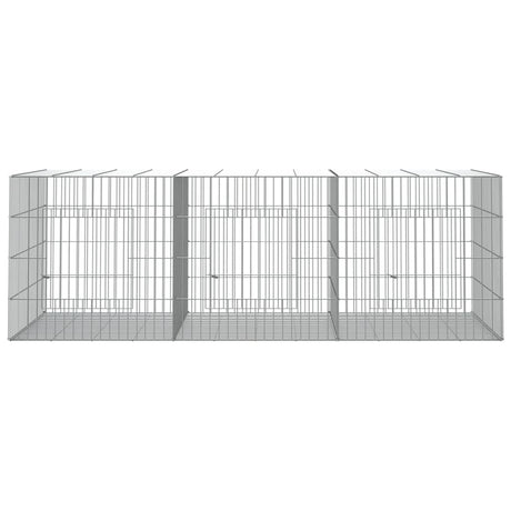 Vidaxl -Kaninchenkäfig mit 3 Panels 163x79x54 cm verzinktes Eisen