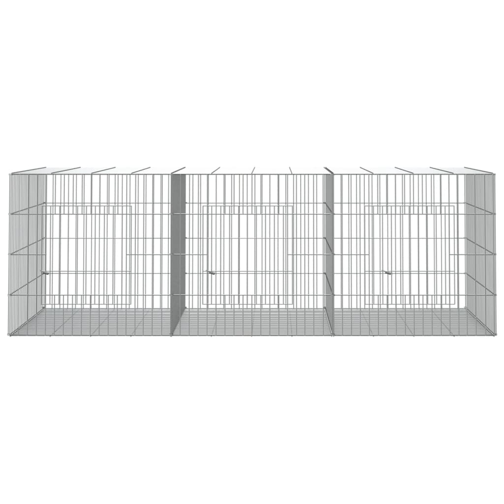 Jaula de conejo Vidaxl con 3 paneles 163x79x54 cm de hierro galvanizado