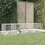 Vidaxl Cage di coniglio con 4 pannelli 217x79x54 cm galvanizzato