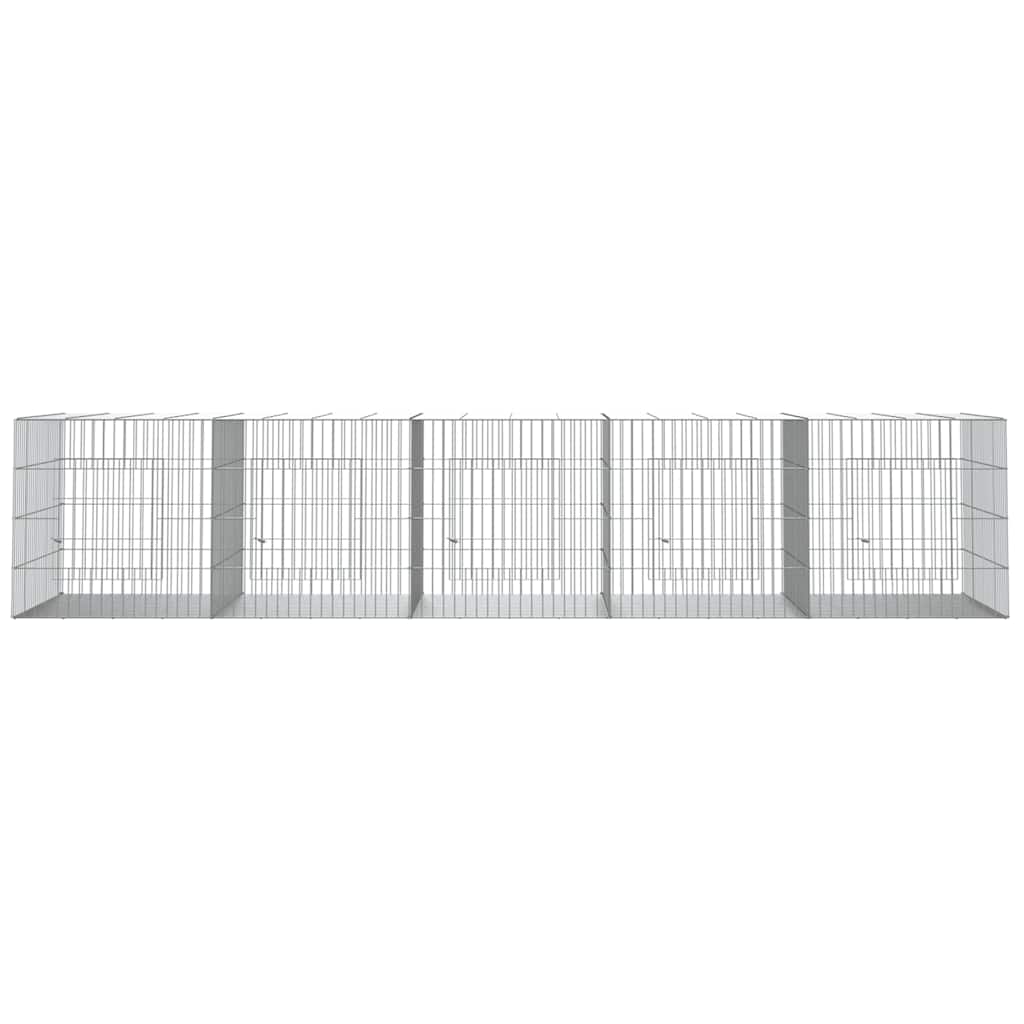 Vidaxxl Kaninchenkäfig mit 5 Paneelen 273 x 79 x 54 cm, verzinktes Eisen