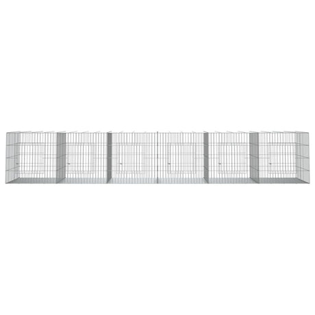 VIDAXL -Kaninchenkäfig mit 6 Panels 327x79x54 cm verzinktes Eisen
