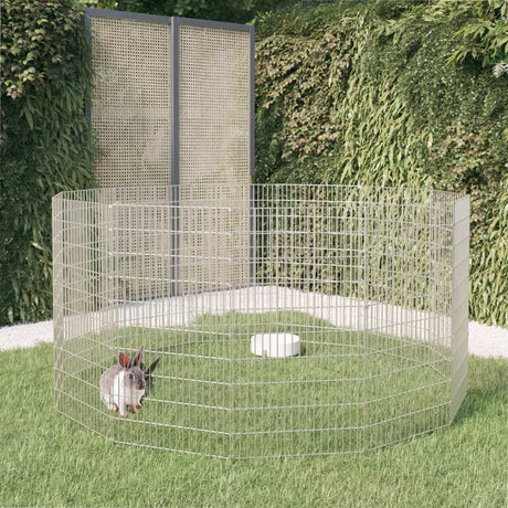 Vidaxxl Freilandtiergehege 12 Paneele 54x100 cm verzinktes Eisen