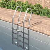 Escalera de piscina Vidaxl 54x38x184.5 cm 304 acero inoxidable