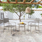 Vidaxl 3-delige tuinset poly rattan grijs