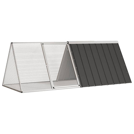 VidaXL Kaninchenstall 201,5 x 80,5 x 71 cm, verzinkter Stahl, Anthrazit