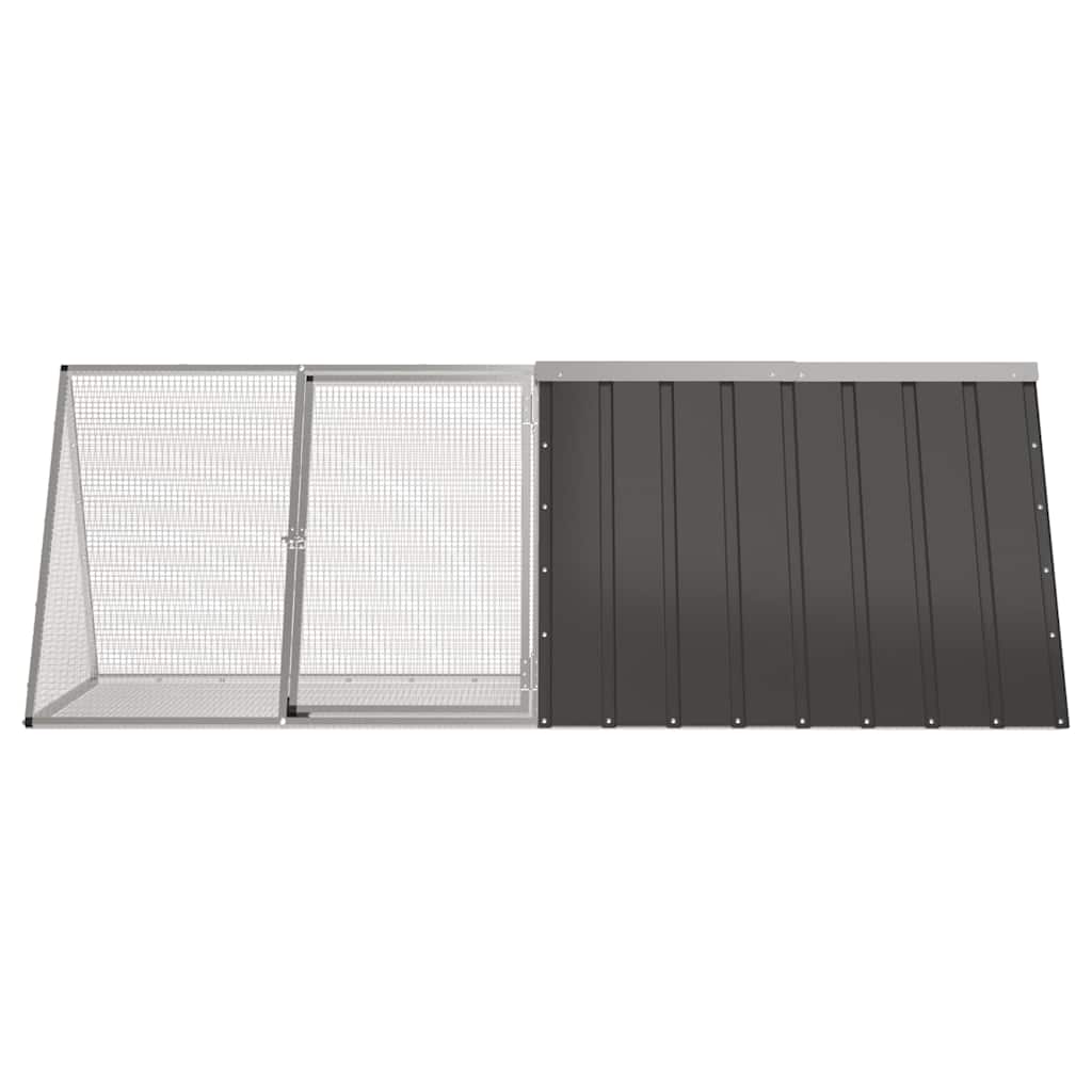 VidaXL Kaninchenstall 201,5 x 80,5 x 71 cm, verzinkter Stahl, Anthrazit