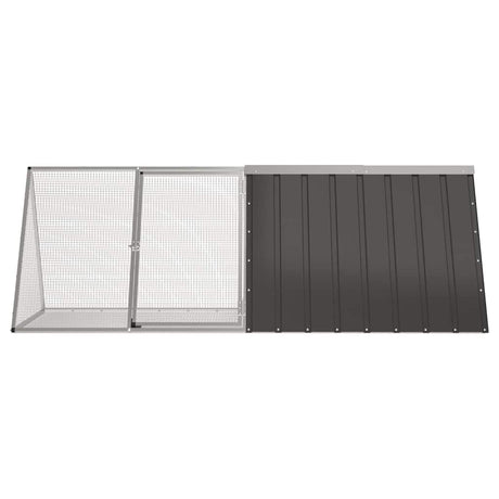 VidaXL Kaninchenstall 201,5 x 80,5 x 71 cm, verzinkter Stahl, Anthrazit