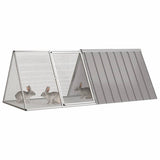 Vidaxl konijnenhok 201,5x80,5x71 cm gegalvaniseerd staal grijs