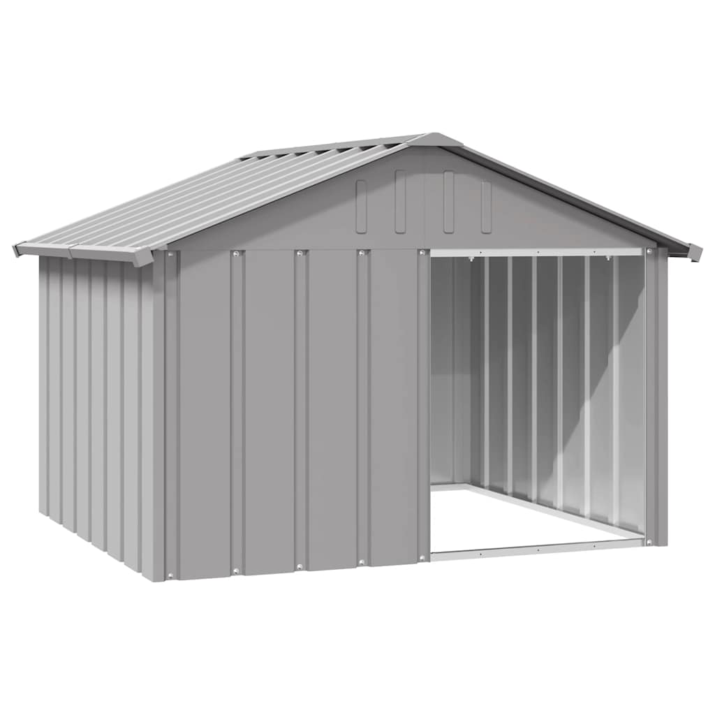 Vidaxl Dog Loft 116.5x103x81.5 cm Galvaniserat stålgrå