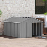 Vidaxl Hund Loft 116.5x153x81.5 cm verzinkter Stahl grau