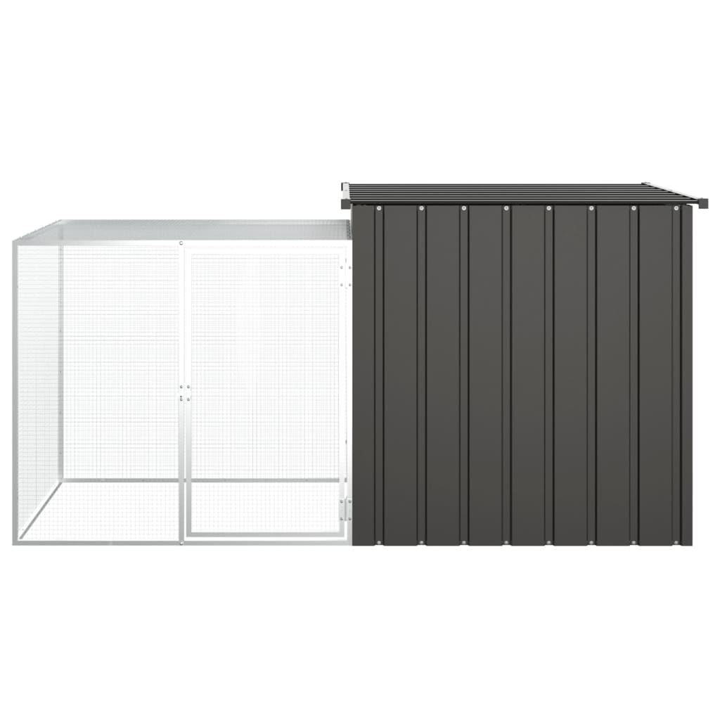 Vidaxl Chicken Coop 200x91x100 cm de acero galvanizado con antracita