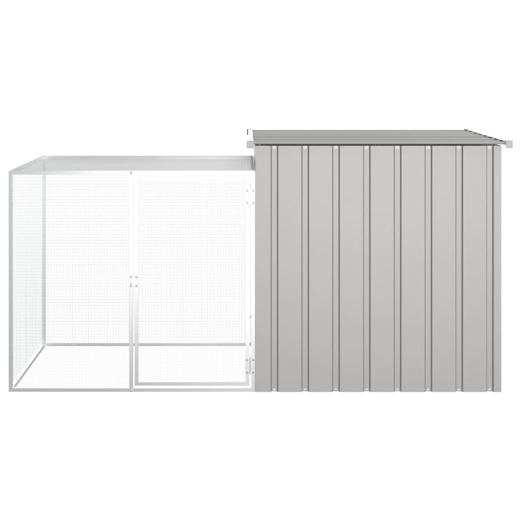 Vidaxl Chicken coop 200X91X100 CM Galvanized Steel Gray