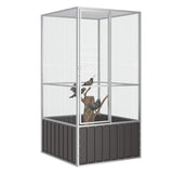Vidaxl Vogelkäfig 111x107x211.5 cm verzinkte Stahl -Anthrazitfarbe
