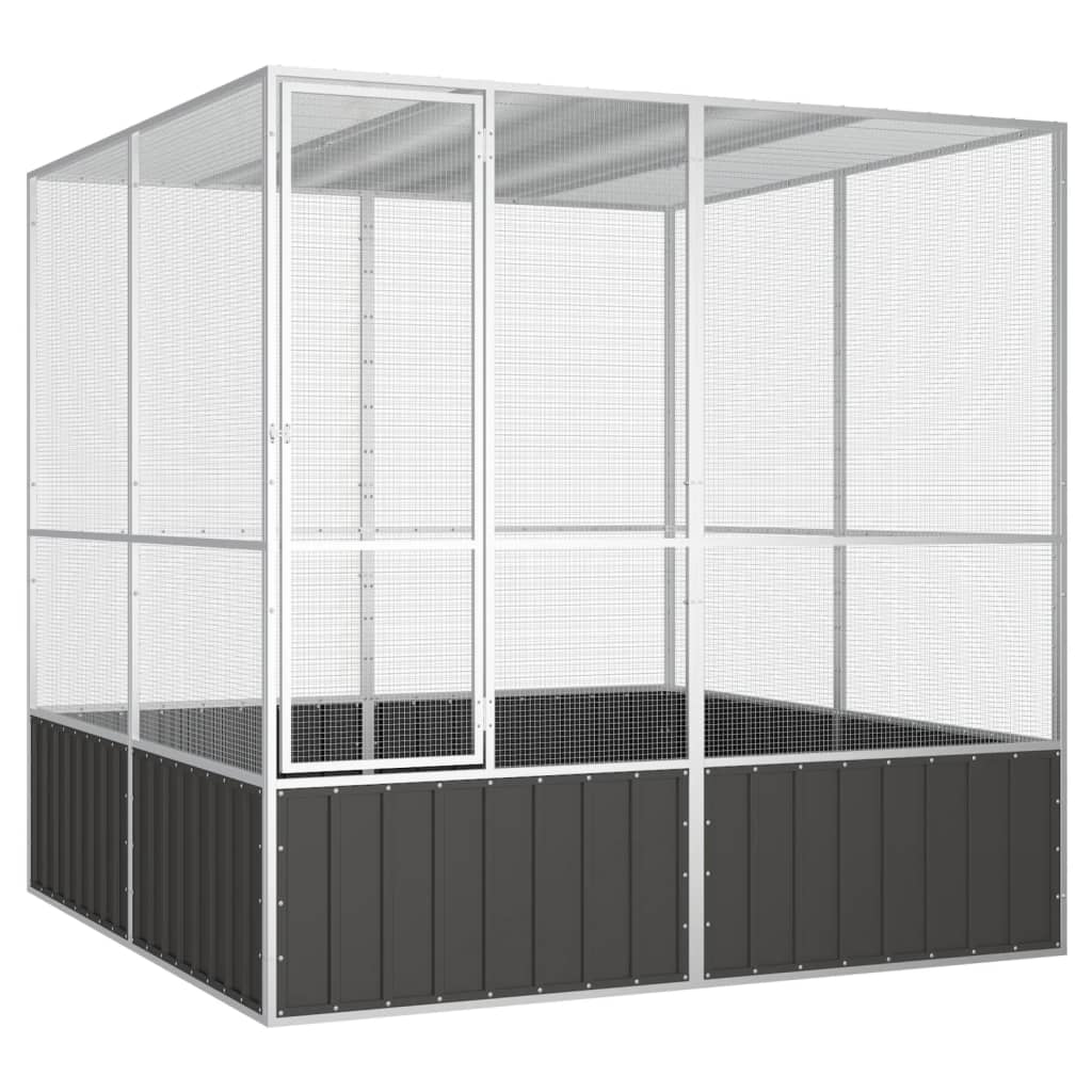 Vidaxl Bird Cage 213.5x217.5x211.5 cm ocynkowana antracyt stalowa