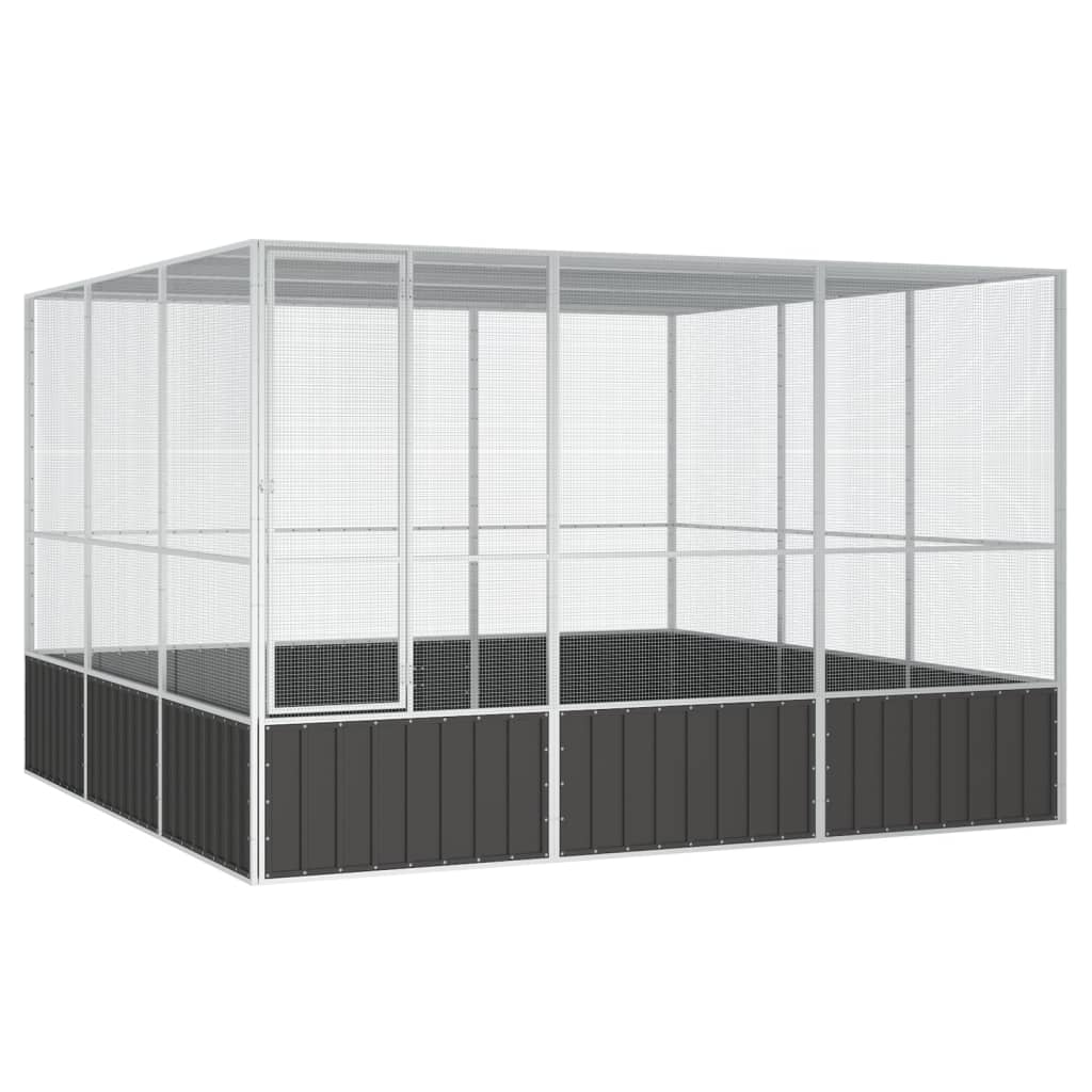 Vidaxl Bird Cage 302.5x324.5x211.5 cm ocynkowana antracyt stalowa