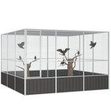 Vidaxl Bird Cage 302.5x324.5x211.5 cm ocynkowana antracyt stalowa