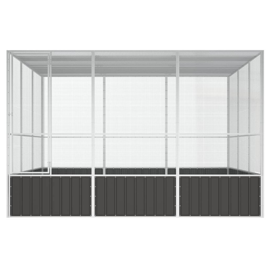 Vidaxl Bird Cage 302.5x324.5x211.5 cm ocynkowana antracyt stalowa