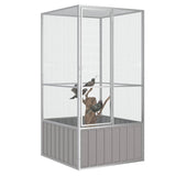 Vidaxl Bird Cage 111x107x211.5 cm ocynkowana stalowa szarość