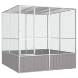 Vidaxl Bird Cage 213.5x217.5x211.5 cm ocynkowana stalowa szarość