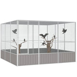 Vidaxl Bird Cage 302.5x324.5x211.5 cm ocynkowana stalowa szarość