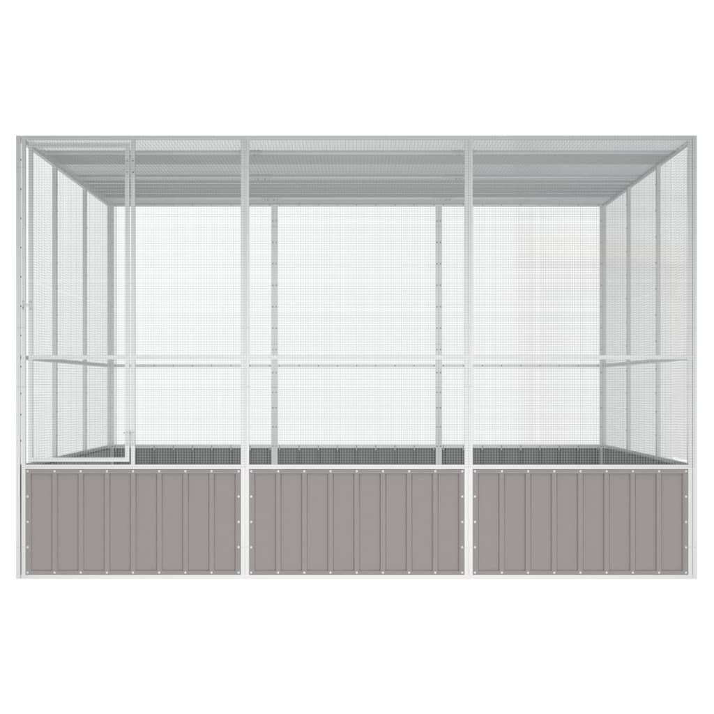 Vidaxl Bird Cage 302.5x324.5x211.5 cm ocynkowana stalowa szarość