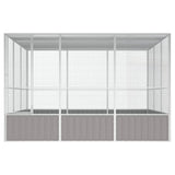 Vidaxl Bird Cage 302.5x324.5x211.5 cm ocynkowana stalowa szarość