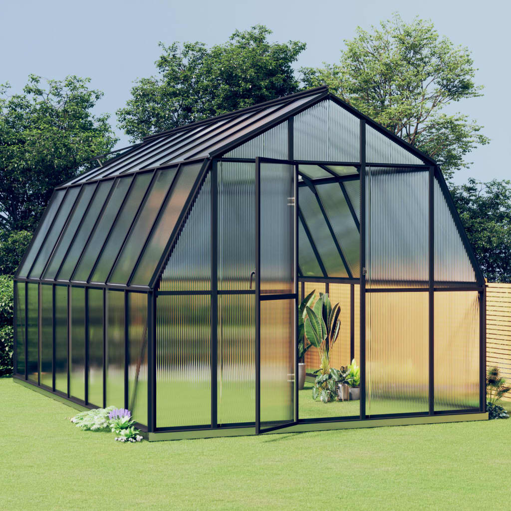 Vidaxl Greenhouse avec cadre de base 12,63 m² Aluminium anthracite -colored