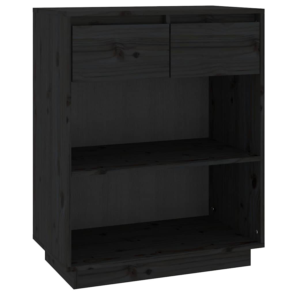 Vidaxl wandkast 60x34x75 cm massief grenenhout zwart