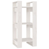 Vidaxl boekenkast kamerscherm 41x35x91 cm massief grenenhout wit