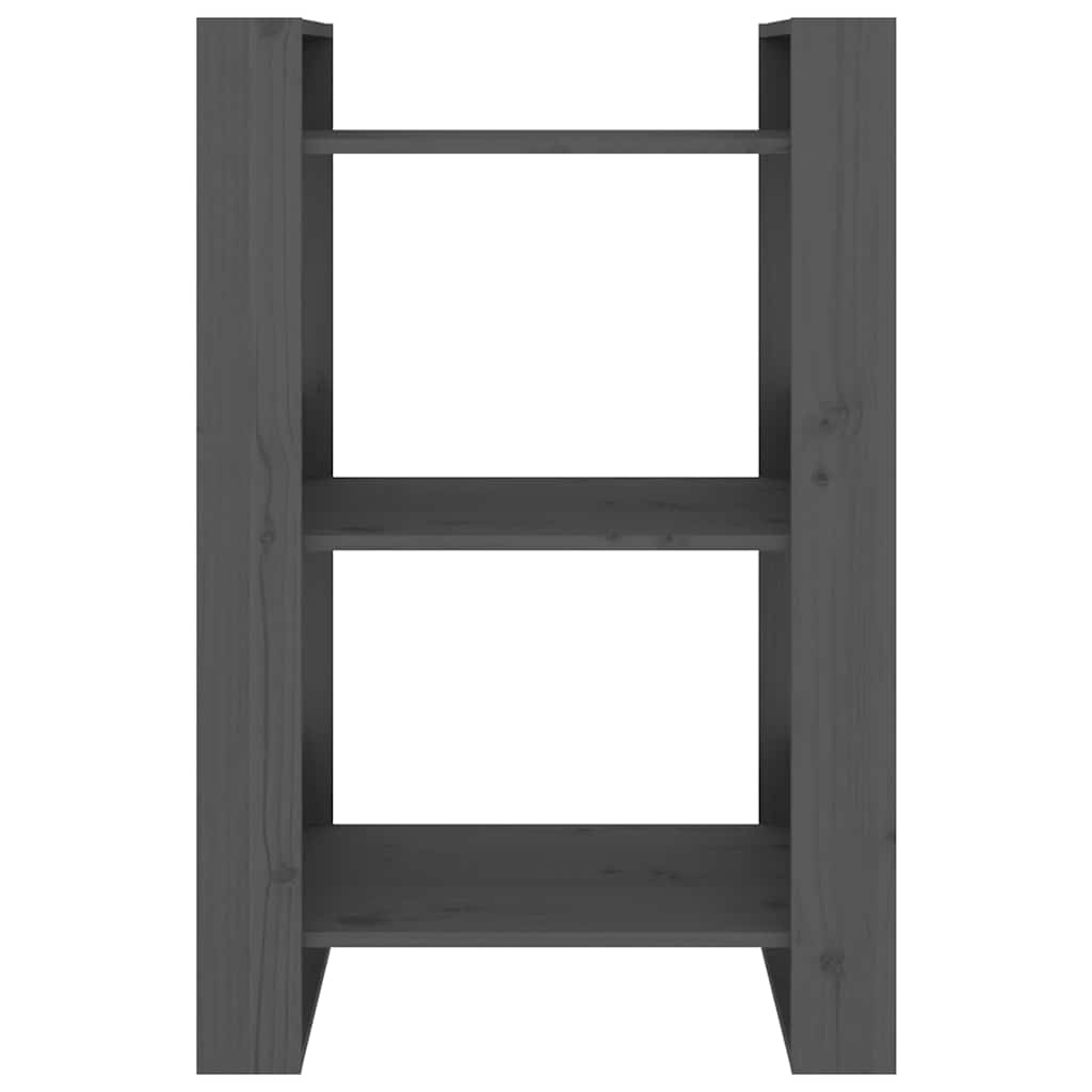 Vidaxl boekenkast kamerscherm 60x35x91 cm massief grenenhout grijs
