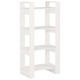 Vidaxl boekenkast kamerscherm 60x35x125 cm massief hout wit