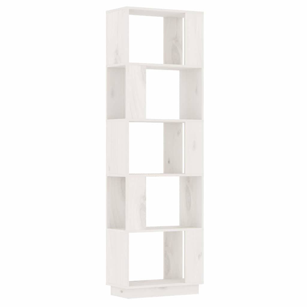 Vidaxl boekenkast kamerscherm 51x25x163,5 cm massief grenenhout wit