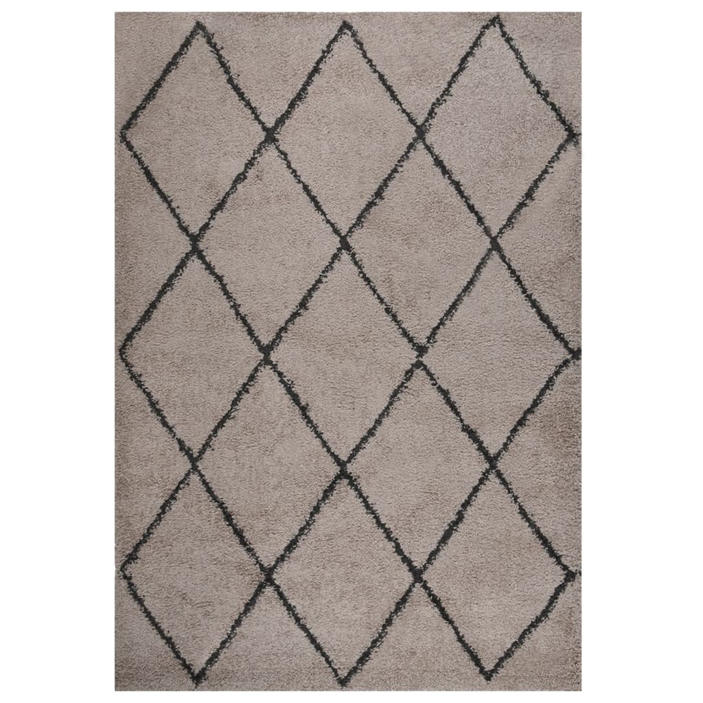 Vidaxl Rug Shaggy visok kup 160x230 cm bež in antracitna barva