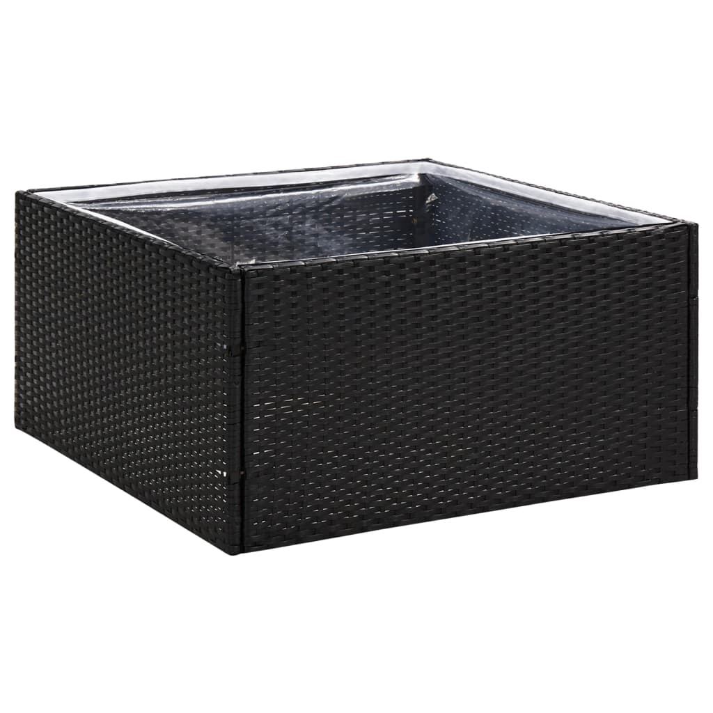 Vidaxl Planning Box 80x80x40 cm Poly Rattan Black