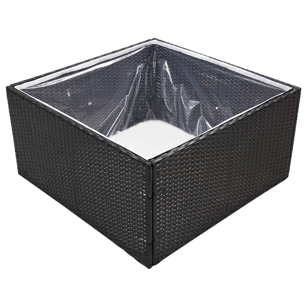 Vidaxl Planning Box 80x80x40 cm Poly Rattan Black