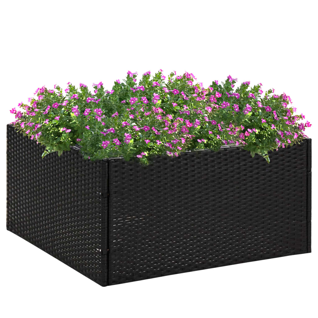 Vidaxl Planning Box 80x80x40 cm Poly Rattan Black