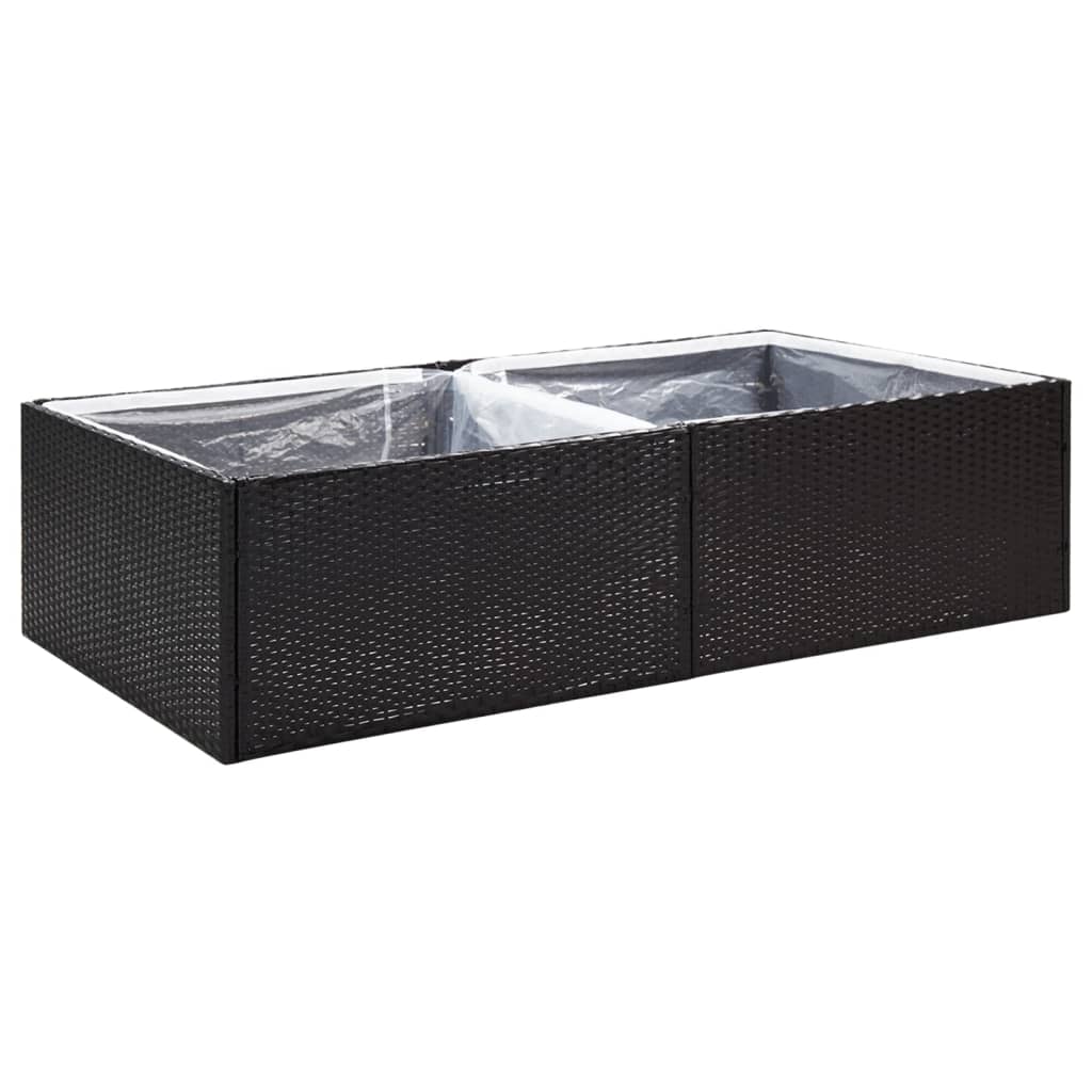 Vidaxl Planning Box 157x80x40 cm Poly Rattan Black