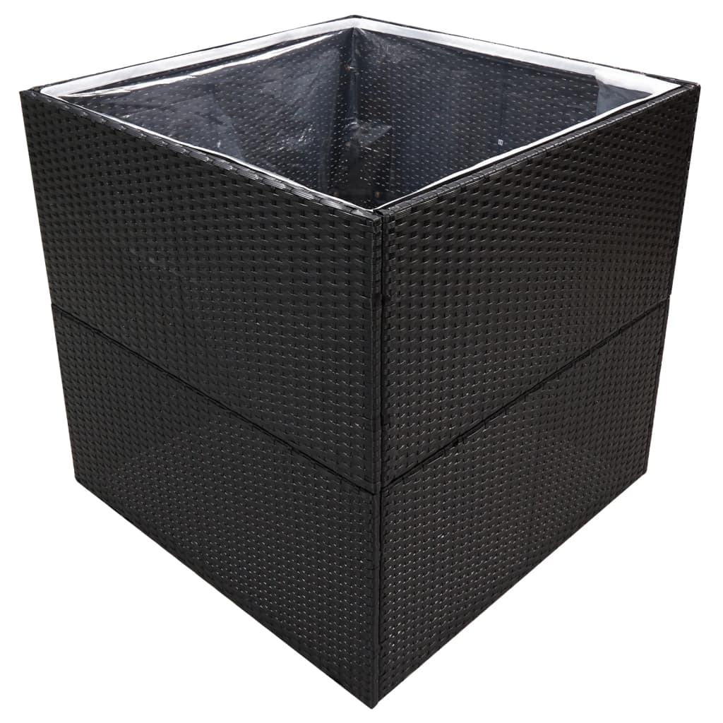 Casella di pianificazione Vidaxl 80x80x80 cm poli rattan nero