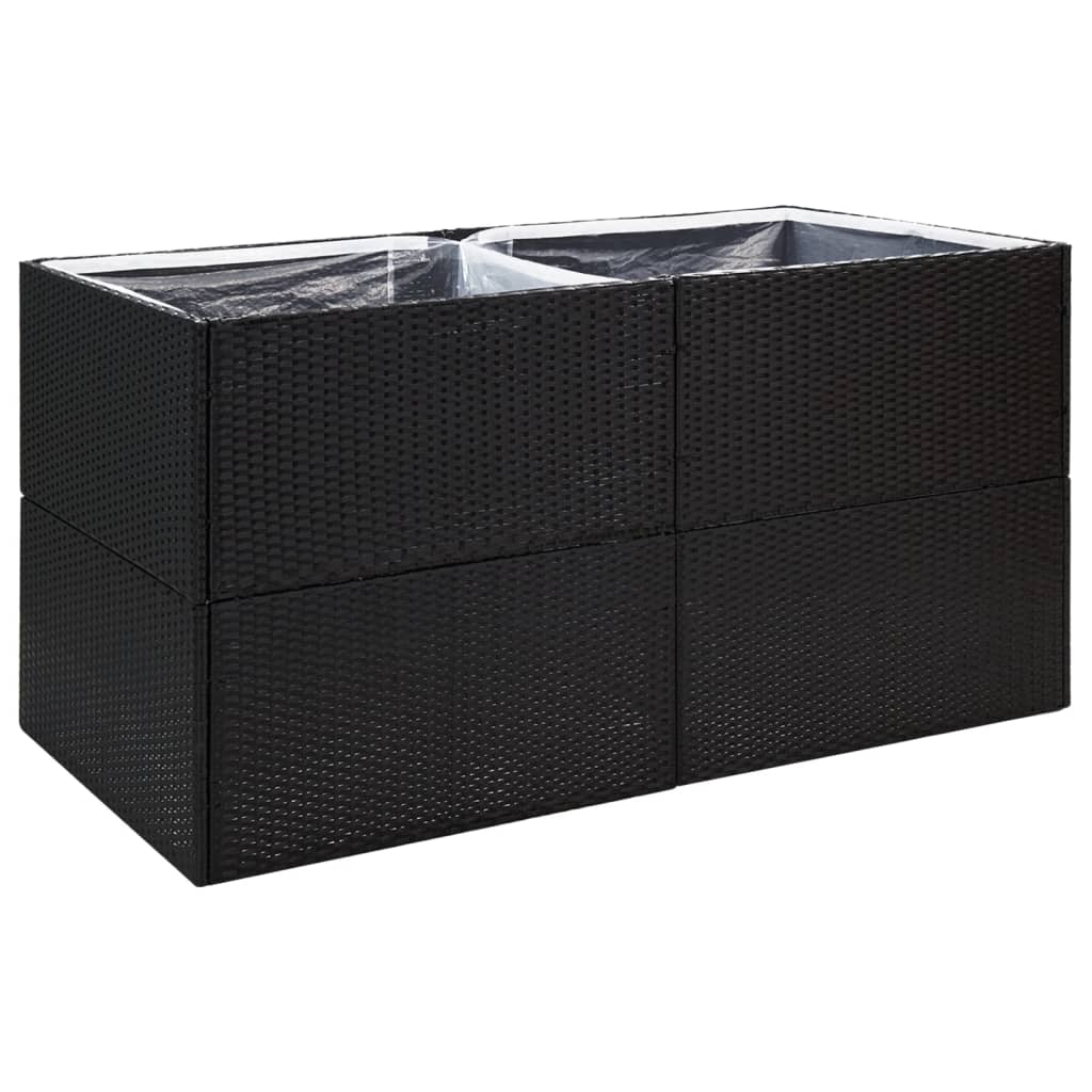 Casella di pianificazione Vidaxl 157x80x80 cm poli rattan nero