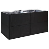 Casella di pianificazione Vidaxl 157x80x80 cm poli rattan nero