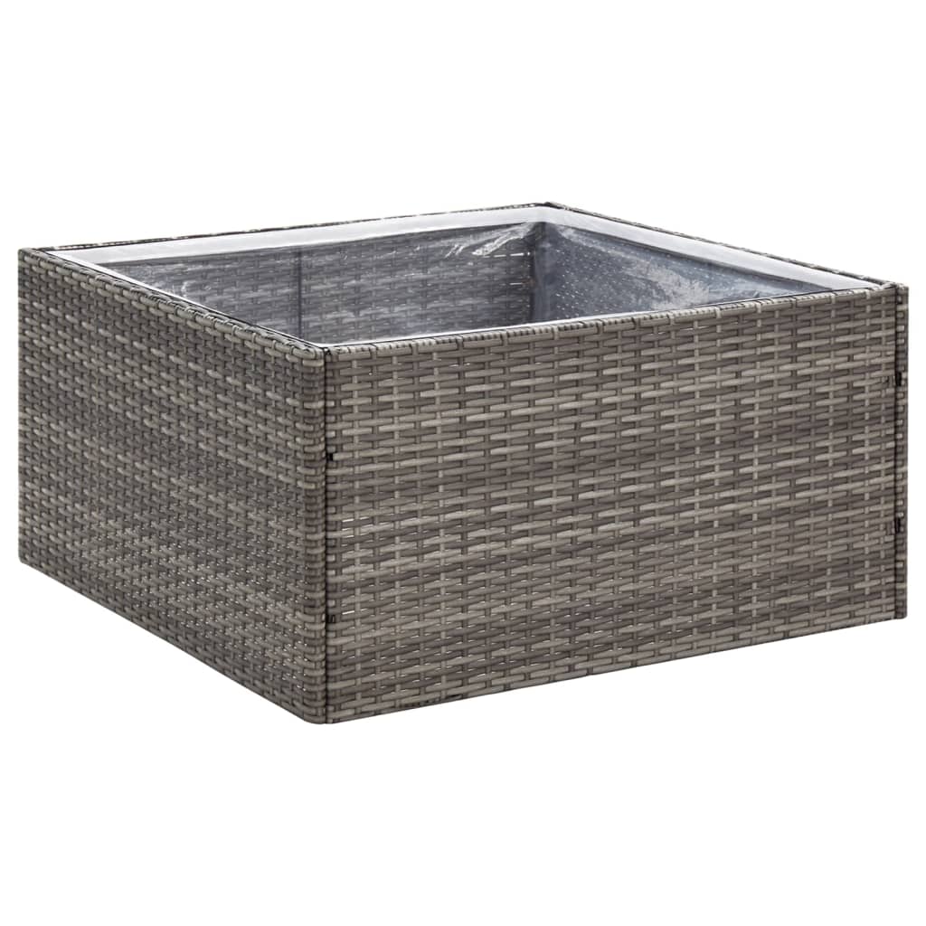 Vidaxl Planning Box 80x80x40 cm Poly Rattan Gray