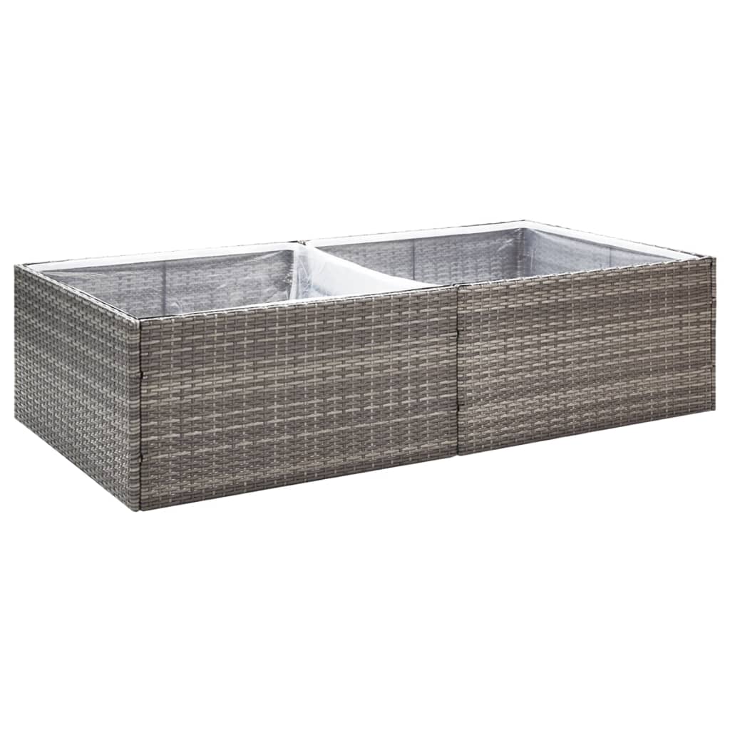 Vidaxl Planning Box 157x80x40 cm Poly Rattan Gray