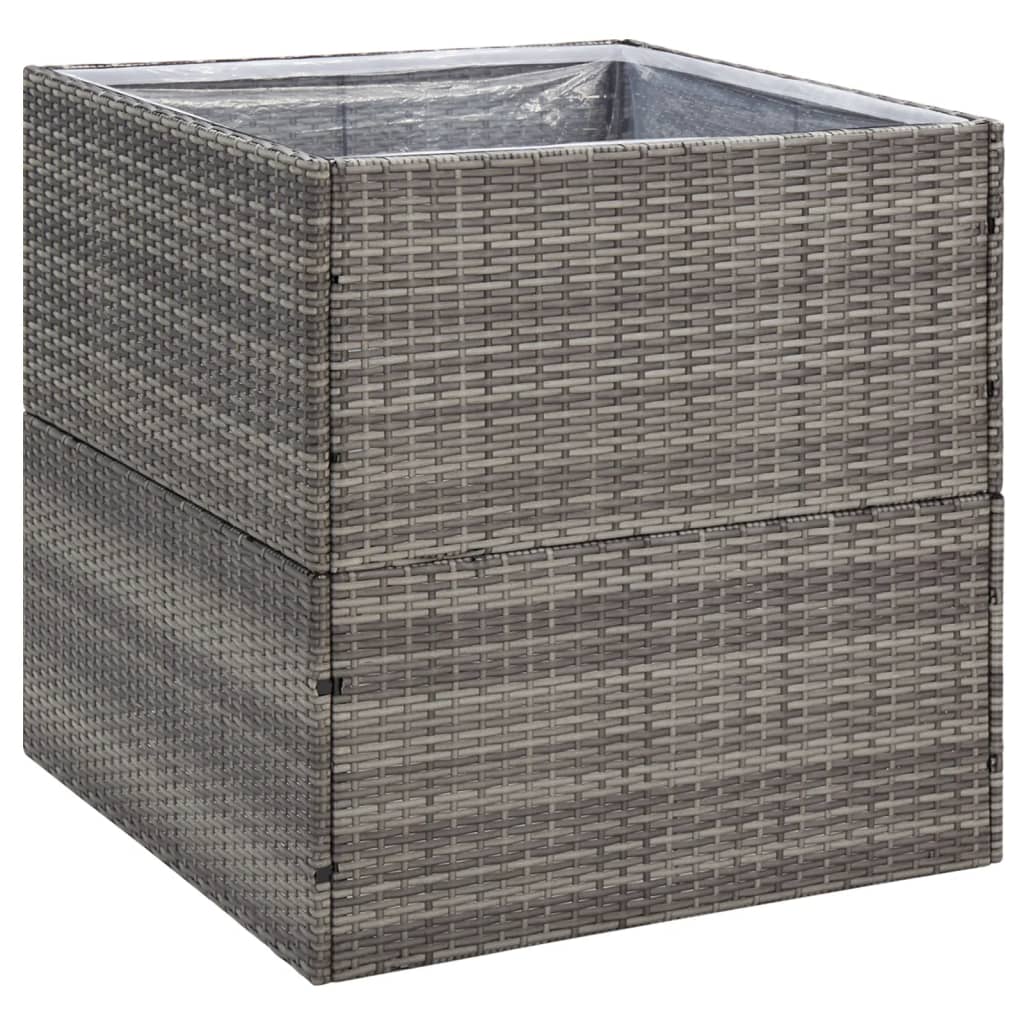 VidaXL Pflanzgefäß 80x80x80 cm Polyrattan grau